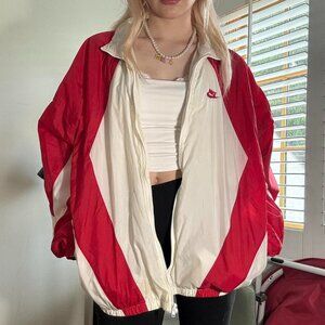 Vintage Red & White Nike Windbreaker